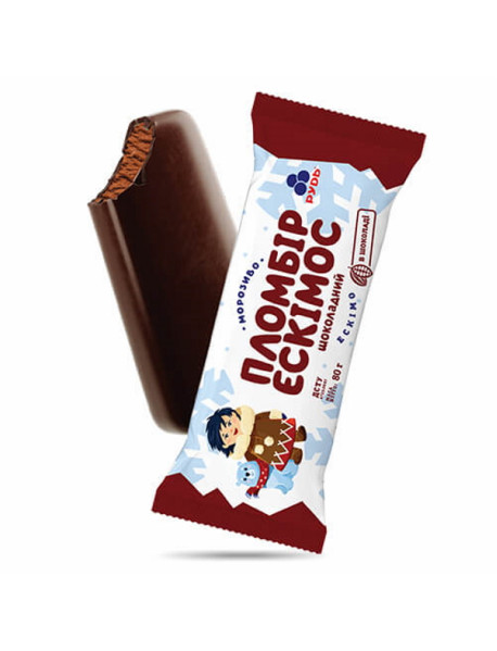 Морозиво ескімо Ескімос шоколадний 80г Рудь