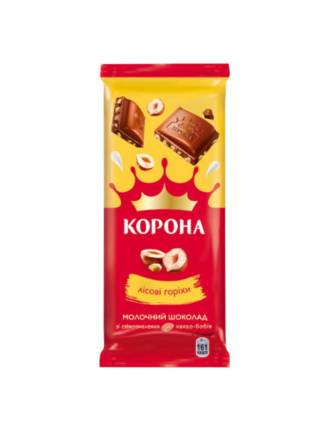 Шоколад Mondelez Корона молочний з горіхом 85г