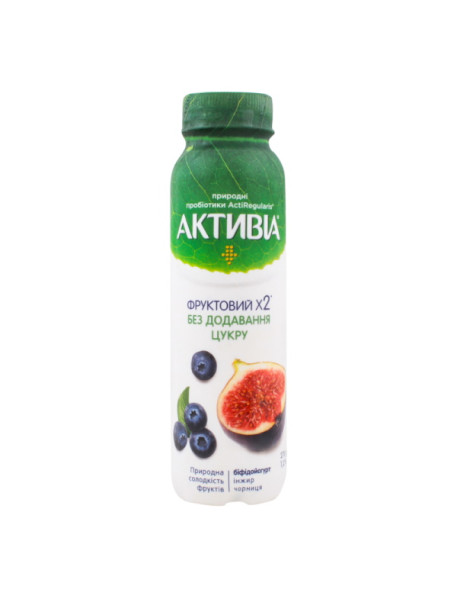 Йогурт Активіа питний Чорниця-інжир 270г ПЕТ