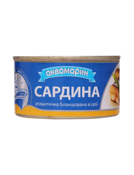 Сардина бланширована в олії  АКВАМАРИН 230г