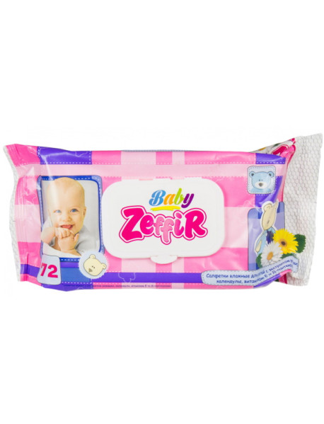 Серветки вологі для дітей 72шт ТМ Zeffir