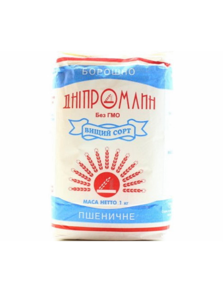 Борошно пшеничне в/г ДніпроМлин 1кг