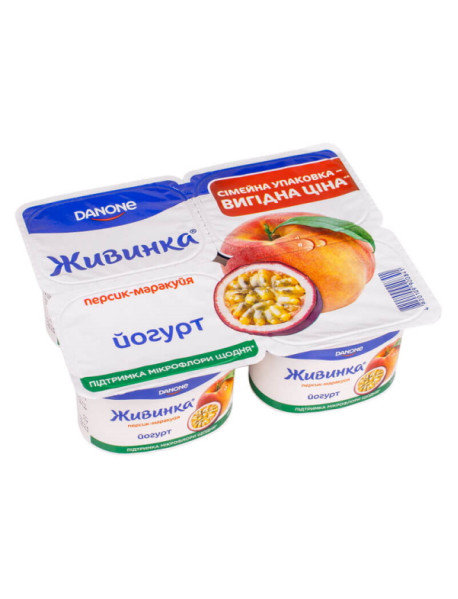 Йогурт Данон Живинка стакан Персик-маракуйя 1,5% 115г