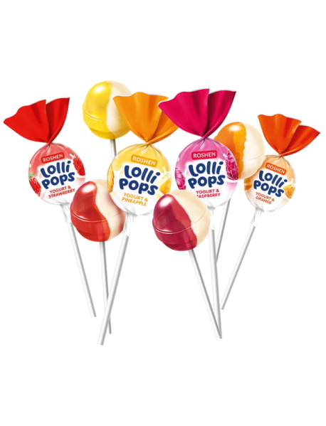 Roshen Карамель LolliPops з йогуртовими смаками вагова Рошен
