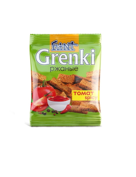 Грінки житні 110гр зі смаком томату "Спайсі" ТМ Флінт