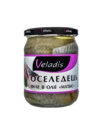 Оселедець філе в олії 470гр ТМ Веладіс
