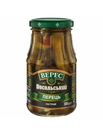 Перець стручковий гострий маринований Посольський 300г с/б Верес