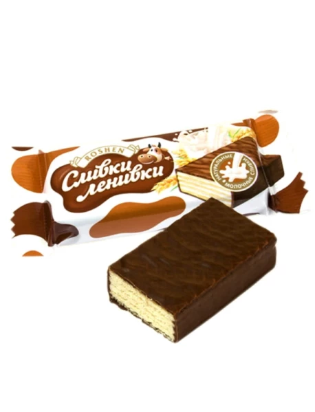 Roshen Цукерки Сливки-ленивки вафельні в шоколадній глазурі вагові Рошен