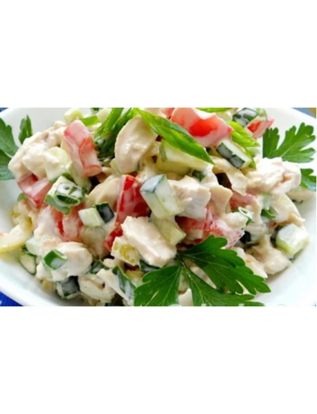 Салат Рицца (курятини,шинка,овочі,сир) 300гр
