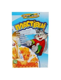 Пластівці "КАЗКА" 80г кукурудзяні глазуровані зі смаком згущеного молока (Золоте зерно) Картон