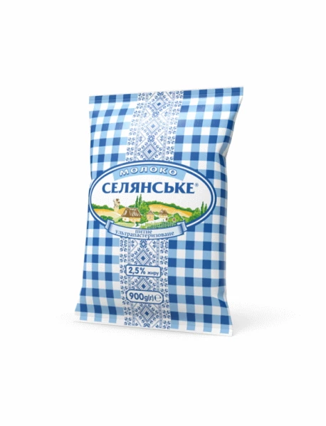 Молоко Селянське 2,5% питне 900г ультрапастеризоване