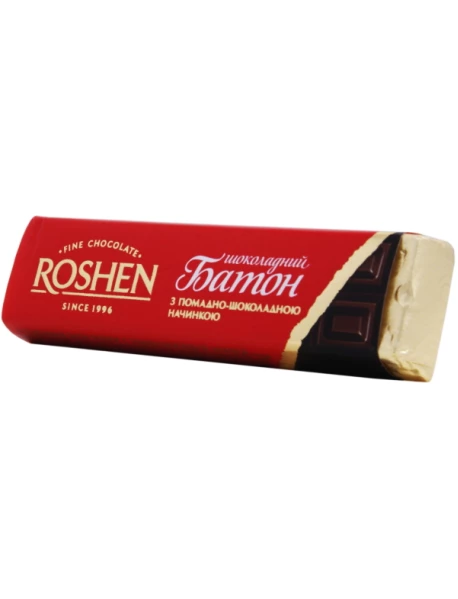 Батон ROSHEN шоколадний з помадно-шоколадною начинкою 43г Рошен