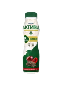 Йогурт Активіа питний Вишня-чіа 290г ПЕТ